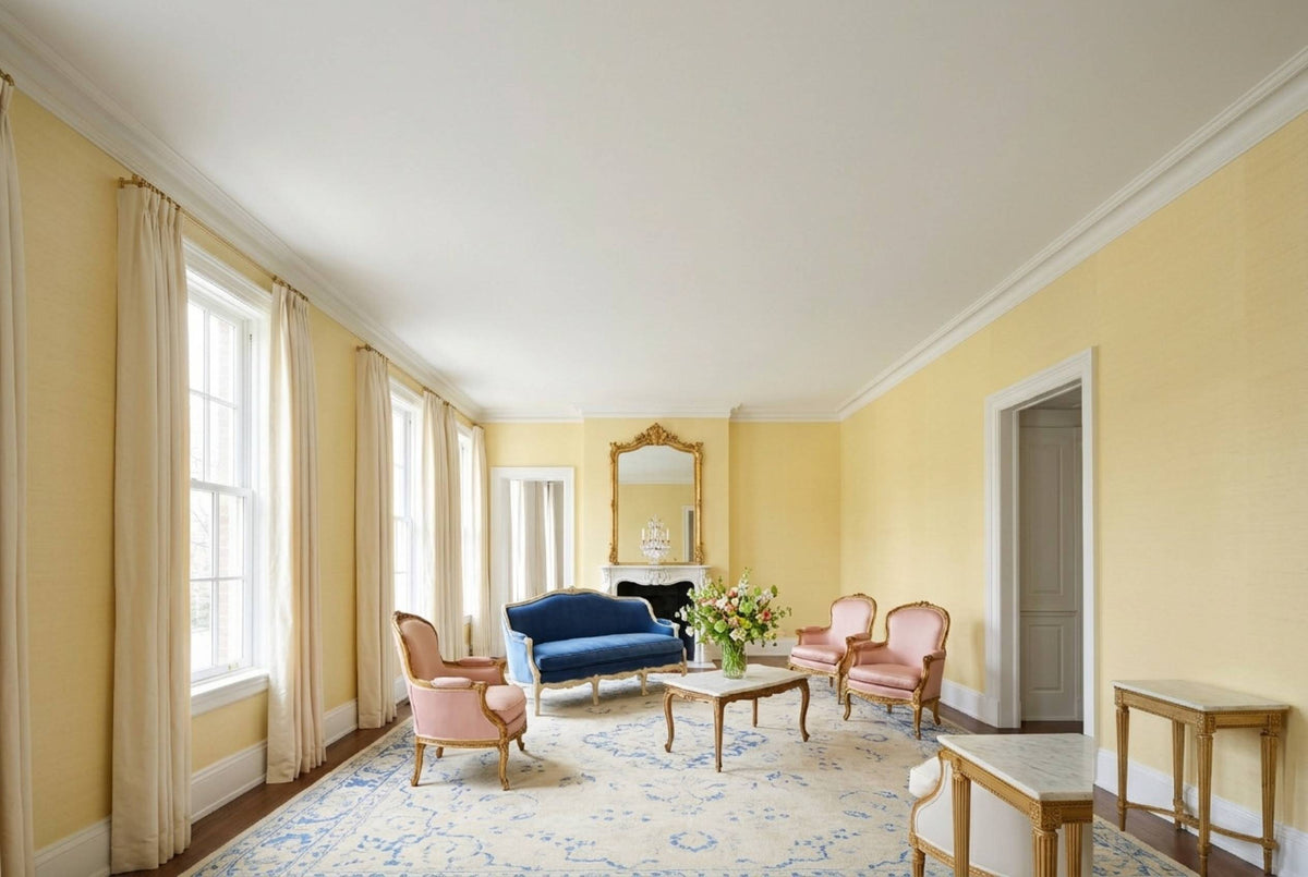 SS25 Primrose — Silk-Finish Solid Color Wallpaper, Room Scene